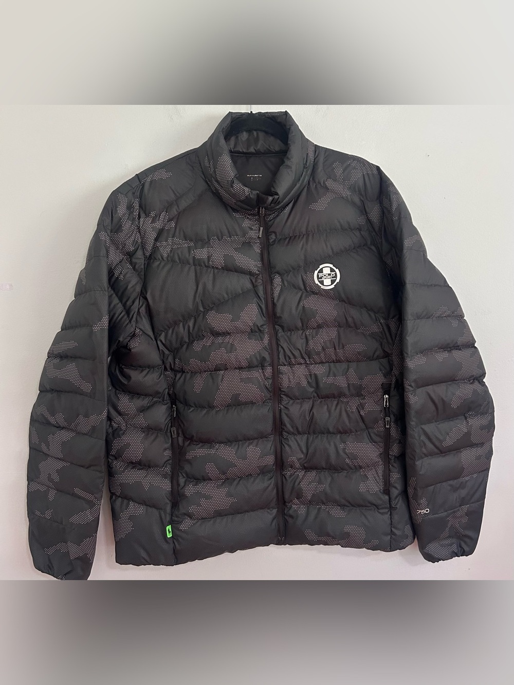 Polo Ralph Lauren Sport 750 Fill Down Jacket Black Camo Puffer Mens XL Warm - Picture 2 of 12